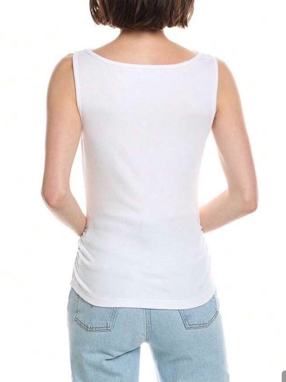 Michael Stars White Coco Ruched Tank - Picture 2 of 14